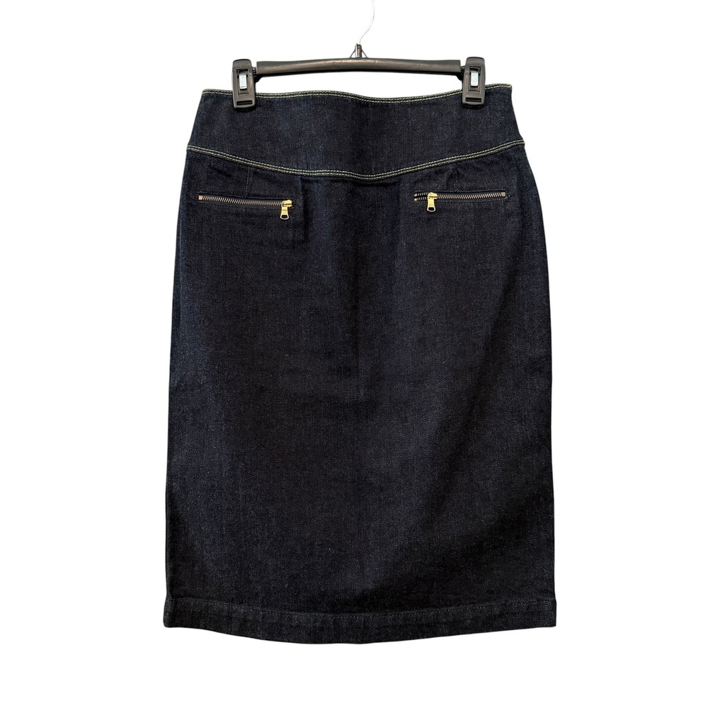 Lauren Ralph Lauren Denim Pencil Skirt 6 Dark Wash Capsule Chic Elevated Basics - Picture 2 of 12